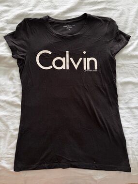 Calvin Klein Jeans Black Tee with White Calvin Logo